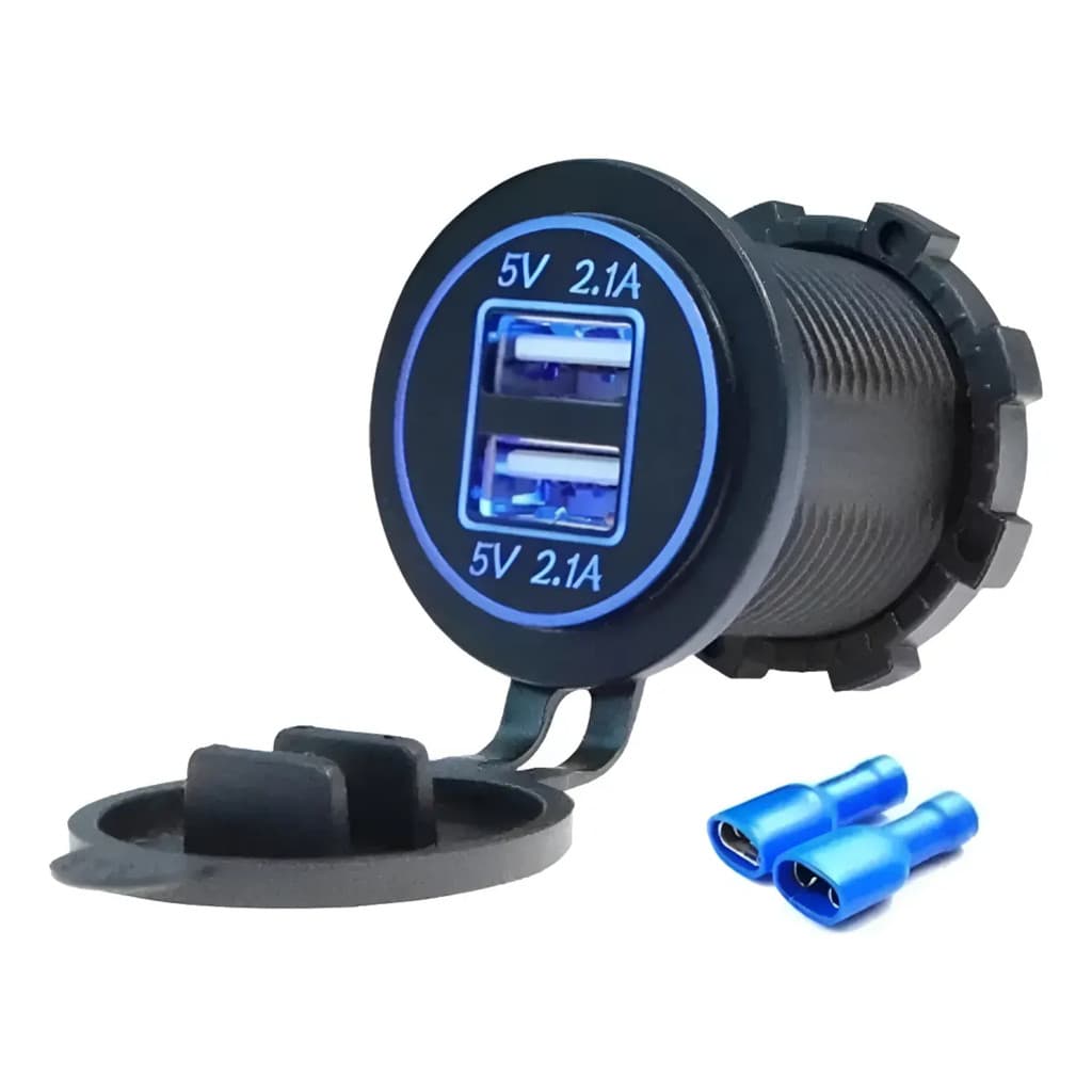 Promo Tomada Carregador Veicular Usb Duplo 2.1a Rápido12/24v