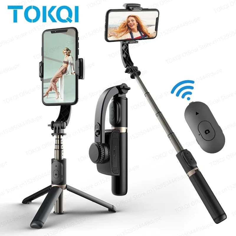 Q08 Estabilizador Gimbal Portátil Selfie Stick Com Controle Remoto Bluetooth Para Samsung Xiaomi Smartphone iPhone Tiro 