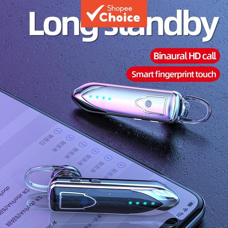 Fones de Ouvido ME-3 Controle por Toque, Fone de Ouvido Bluetooth de Música para Negócios de Uso Único, Fones de Ouvido
