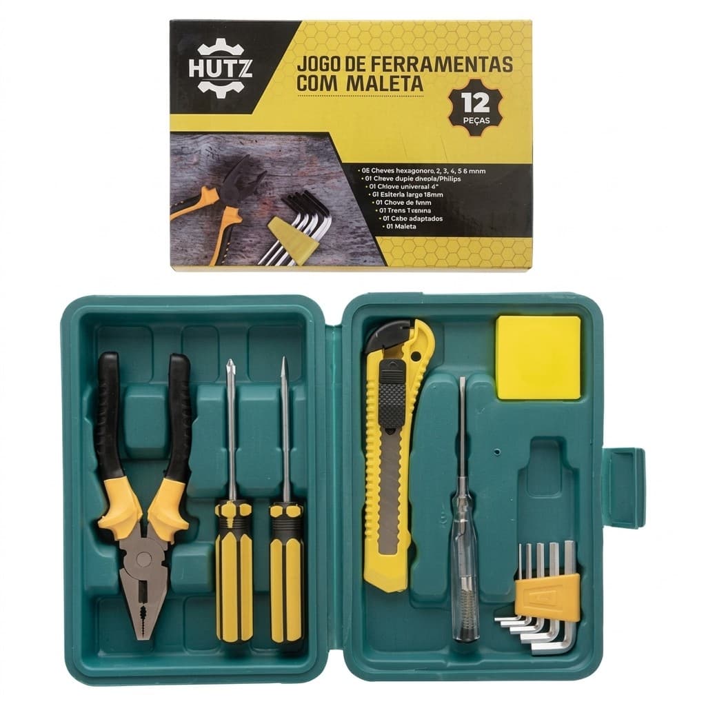 Kit 11 Caixa Maleta De Ferramentas Com Chaves E Fenda Alicate Ferramenta Precisão Celular Tablet Jogo