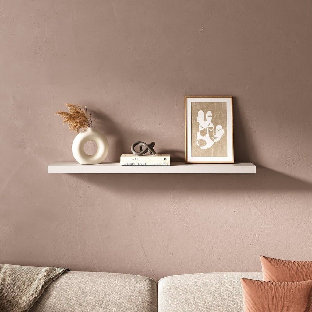 Prateleira Suspensa para Parede Suporte Invisível 90x17cm Tamburato Artany Branco