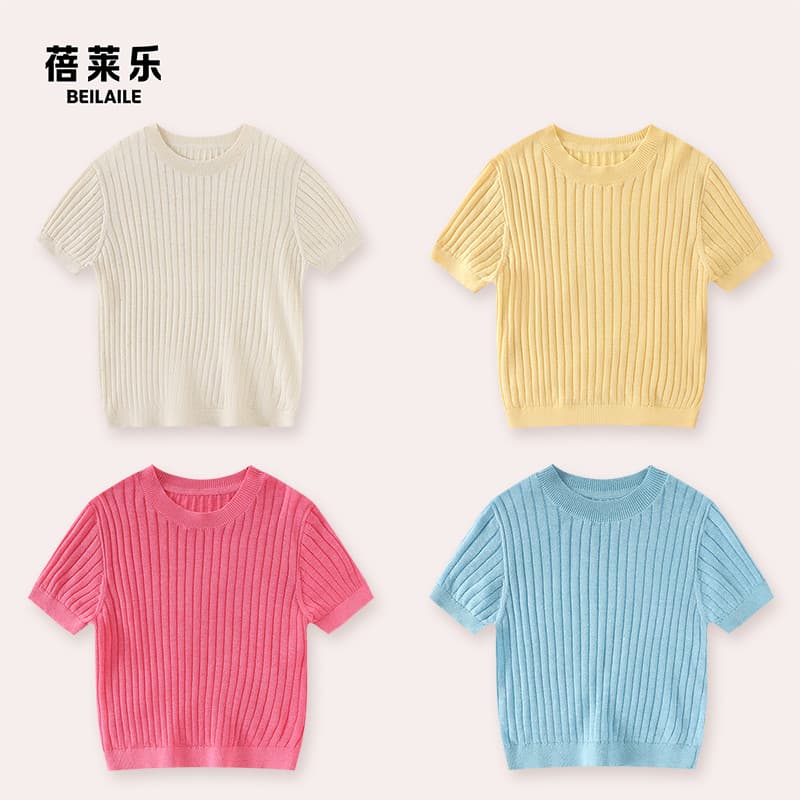 [Camiseta de linho Tencel] roupas de bebê meninas colete camiseta roupas de verão bebê menina camisa de fundo roupas inf