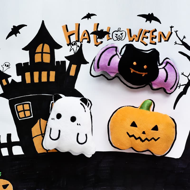 Brinquedo para cachorro com voz de pelúcia, filhote de cachorro, Bichon, Schnauzer, série de Halloween, auto-feliz, tédi