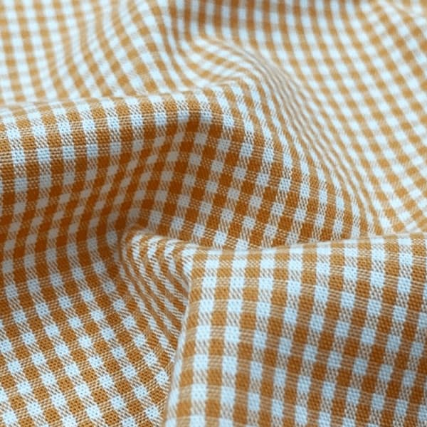 Tecido Tricoline Fio Tinto Xadrez P Laranja Decoração Mesa Roupa Artesanato Patchwork Ateliê