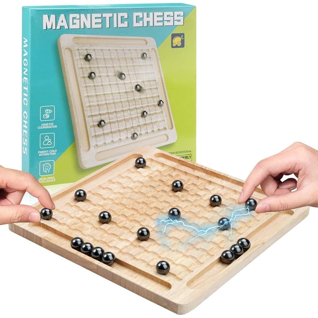 Jogo de Ímãs, Jogo de Xadrez Magnético, Xadrez Magnético de Mesa, Jogos Divertidos em Família para Crianças e Adultos, J