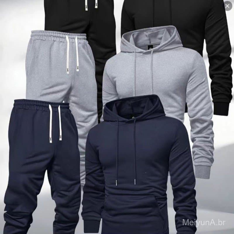 Conjunto de moletom masculino, best-seller de outono e inverno, moletom versátil e calça de moletom, conjunto esportivo 