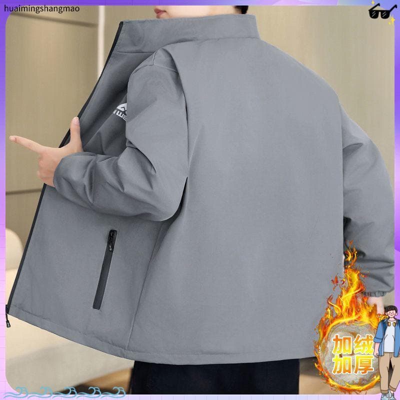 Outono inverno forro de lã masculino engrossado jaqueta novo estilo All-Match gola alta Casual solto jaqueta masculina t