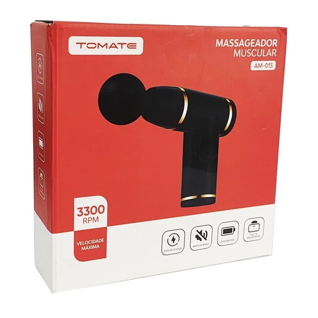 Massageador Muscular pistola Gun tomate Corporal Compacto Am-013