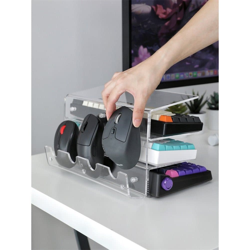 Rack de armazenamento de teclado mecânico Multi-camada acrílico suporte de teclado Mouse caixa de armazenamento de armaz