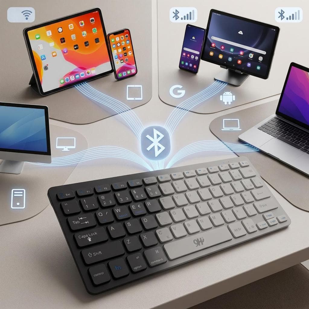 Teclado Bluetooth Sem Fio Para Android, Ios E Mac NOTEBOOK COMPUTADOR TABLET