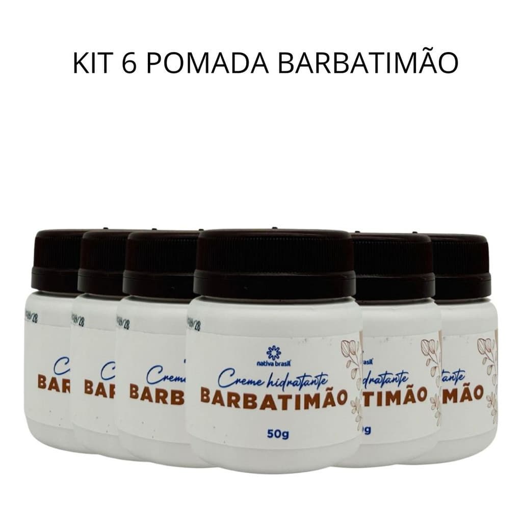 Hidratante Corporal Kit 6 Un Creme Hidratante Com Barbatimão 50g Hidratação e Maciez