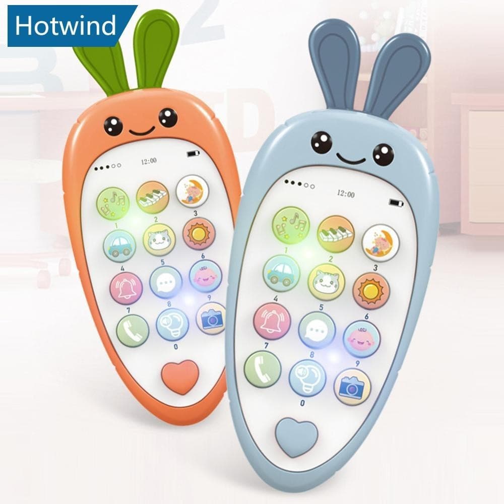 HW Baby Phone Toy Música De Brinquedo Telefone Brinquedos De Dormir Com Simulação De Teether Educativo Infantil E8G8
