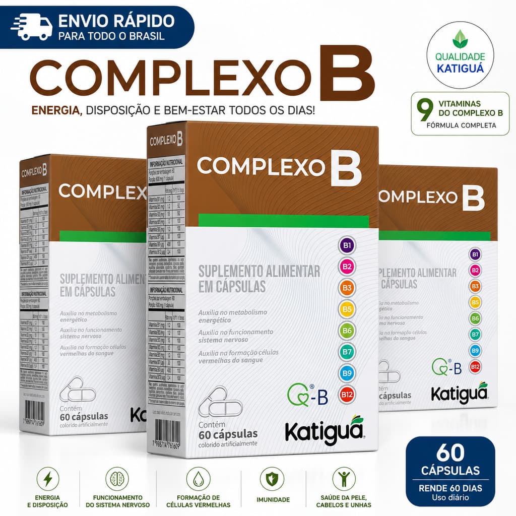Vitamina Complexo B 60 Cápsulas  Suplemento Alimentar