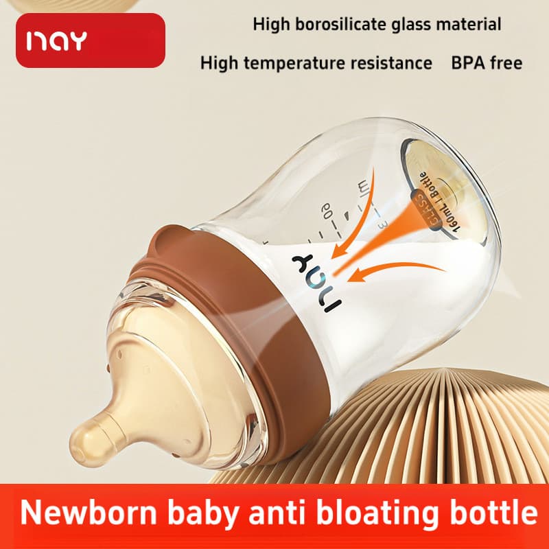 Garrafa anti-Manchas Para Bebê Recém-Nascido , De Vidro Com Alto Teor De Borosilicato De Ar De Retorno Inferior , Resist
