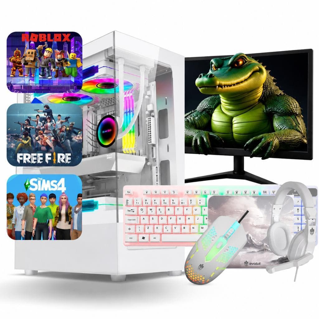 PC Gamer Completo Intel i5 Memoria Ram 16GB SSD 240GB Monitor 23.8 HDMI