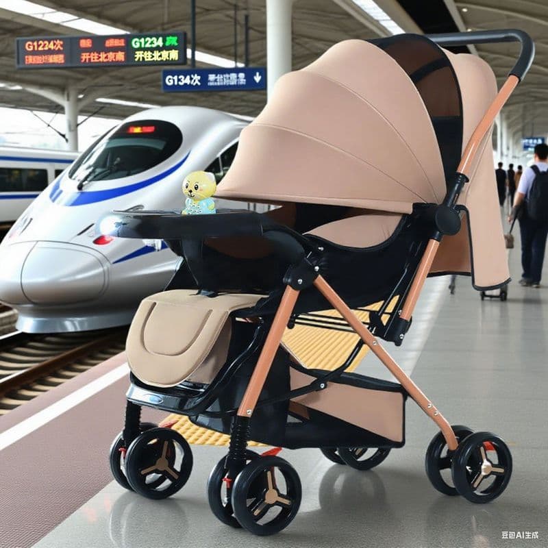 Carrinho de bebê dobrável pode sentar-se, leve, quatro rodas, absorção de choque, caminhada, carrinho de bebê 60