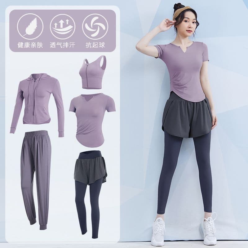 [Dick] Roupas de Fitness terno feminino mais fino olhar roupas de Yoga esportes de manga comprida de secagem rápida tern