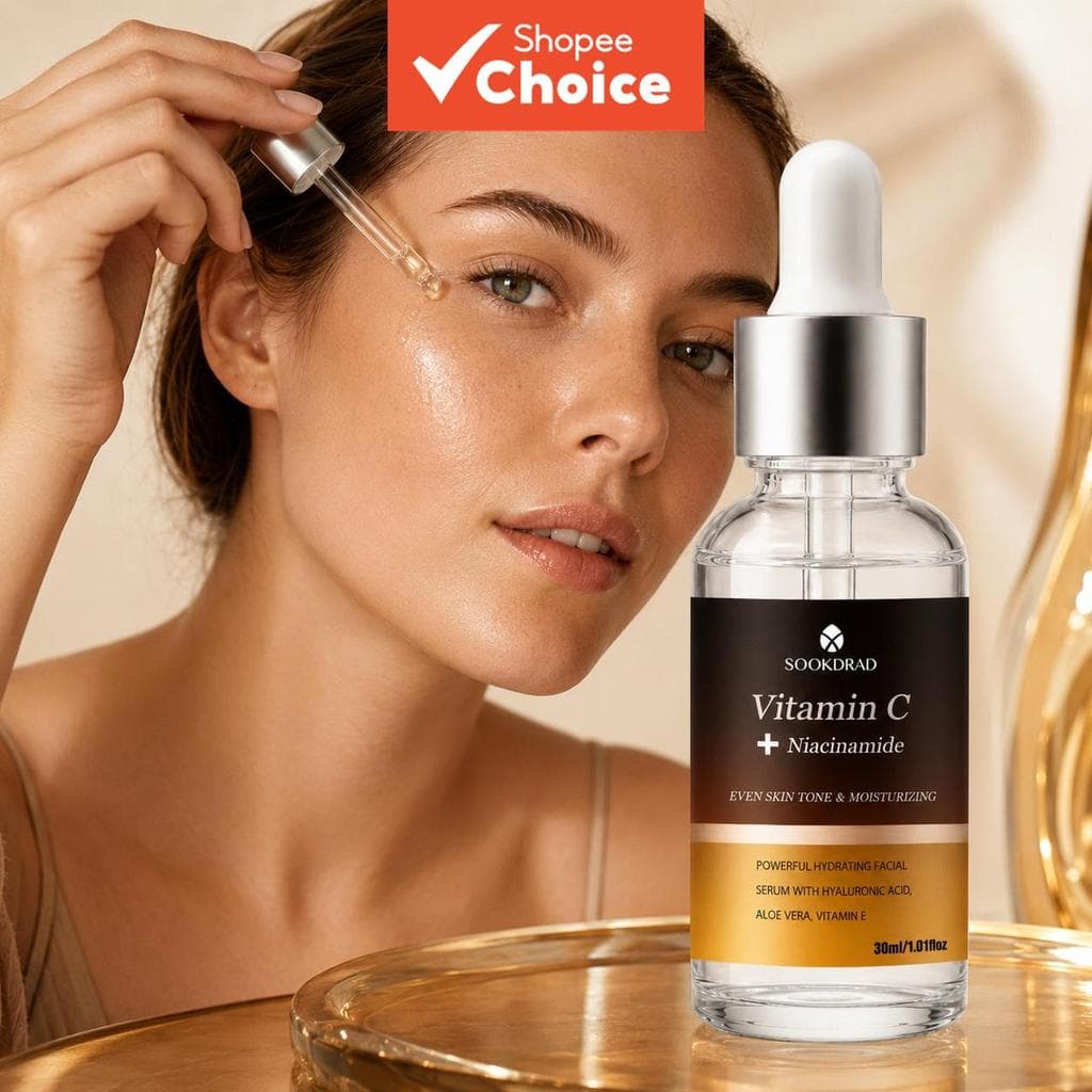 Facial Vitamina C + Niacinamida, Uniformiza o Tom da Pele, Hidrata e Restaura, 30ml