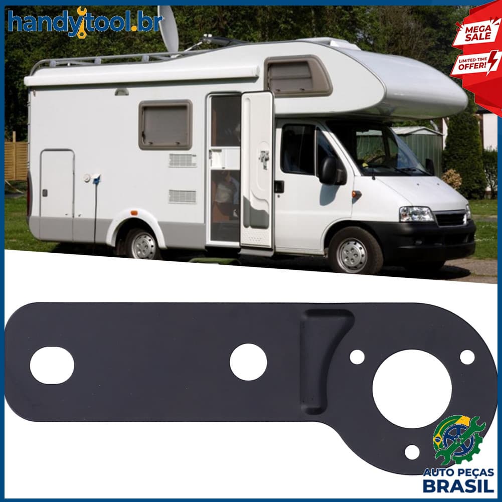 Suporte de tomada de reboque de ferro preto, placa de montagem estilo europeu para veículos comerciais, rv, carro com