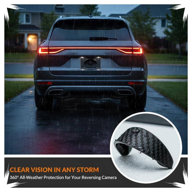 [RE] Câmera De Visão Traseira Do Carro Viseira De Chuva Capa De Proteção Solar À Prova D'água Resistente A Arranhões Tam