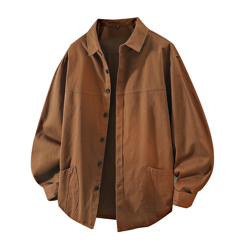 Novo estilo jaqueta de algodão lavado jaqueta masculina camisa gola falsa jaqueta de duas peças masculina juventude esti