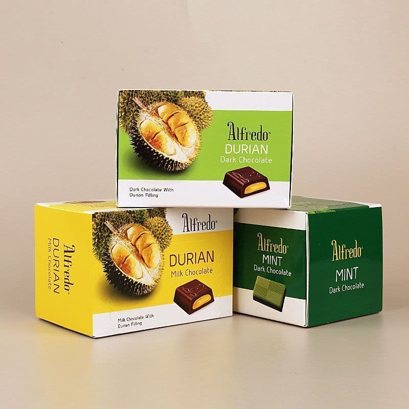 Malásia Importado Eve Alfredo Morango Leite Chocolate Menta Durian Chocolate Amargo 60g9.28 hyz