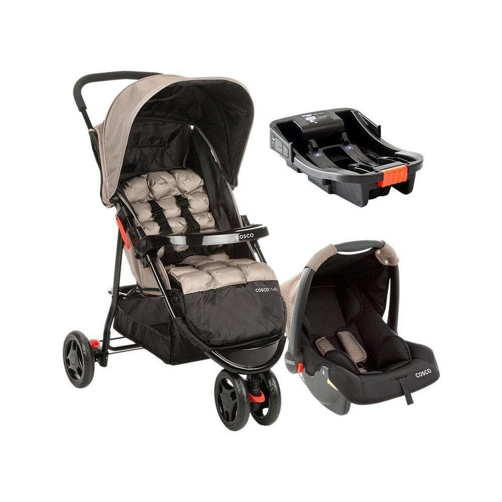 Carrinho de Bebê com Bebê Conforto e Base 3 em 1 Cosco Kids Toffy Trio 3 Rodas até 15kg