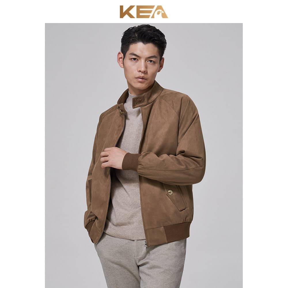 KEA Outono Harrington Jaqueta Masculina Top Camurça G9 Golf Cáqui Jaqueta Casual Roupas Masculinas