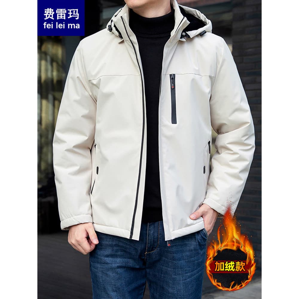 W inverno novo estilo masculino forro de lã jaqueta quente jaqueta de inverno acolchoada jaqueta Casual Commuter jaqueta