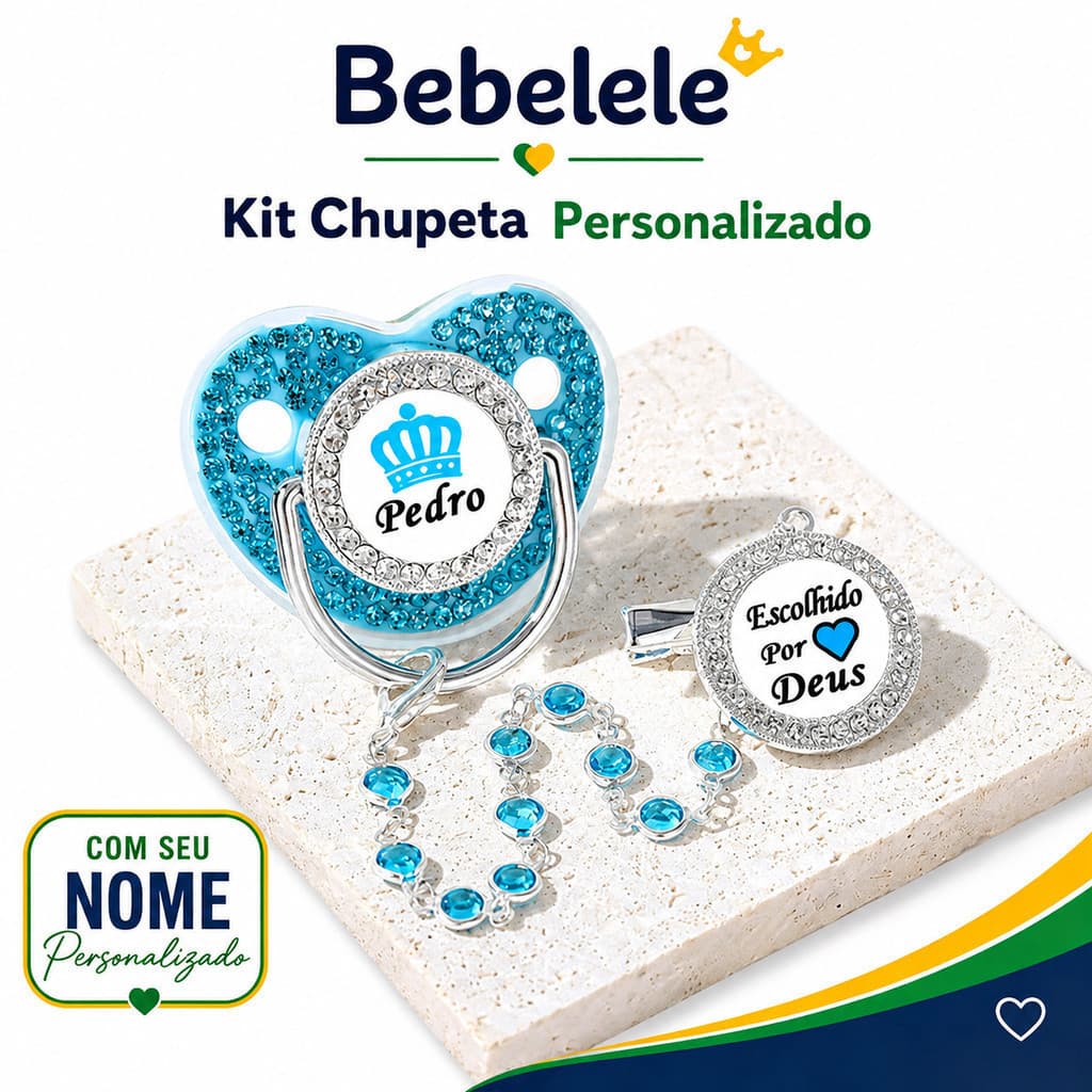 Chupeta de bebê, personalizada com nome e foto, inclui clipe/fecho/corrente chupeta personalizada