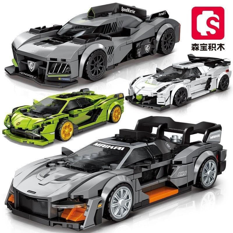 Blocos de Montar Compatíveis com Lego, Modelo de Carro Esportivo, Montagem Educacional para Crianças, Carro Esportivo La