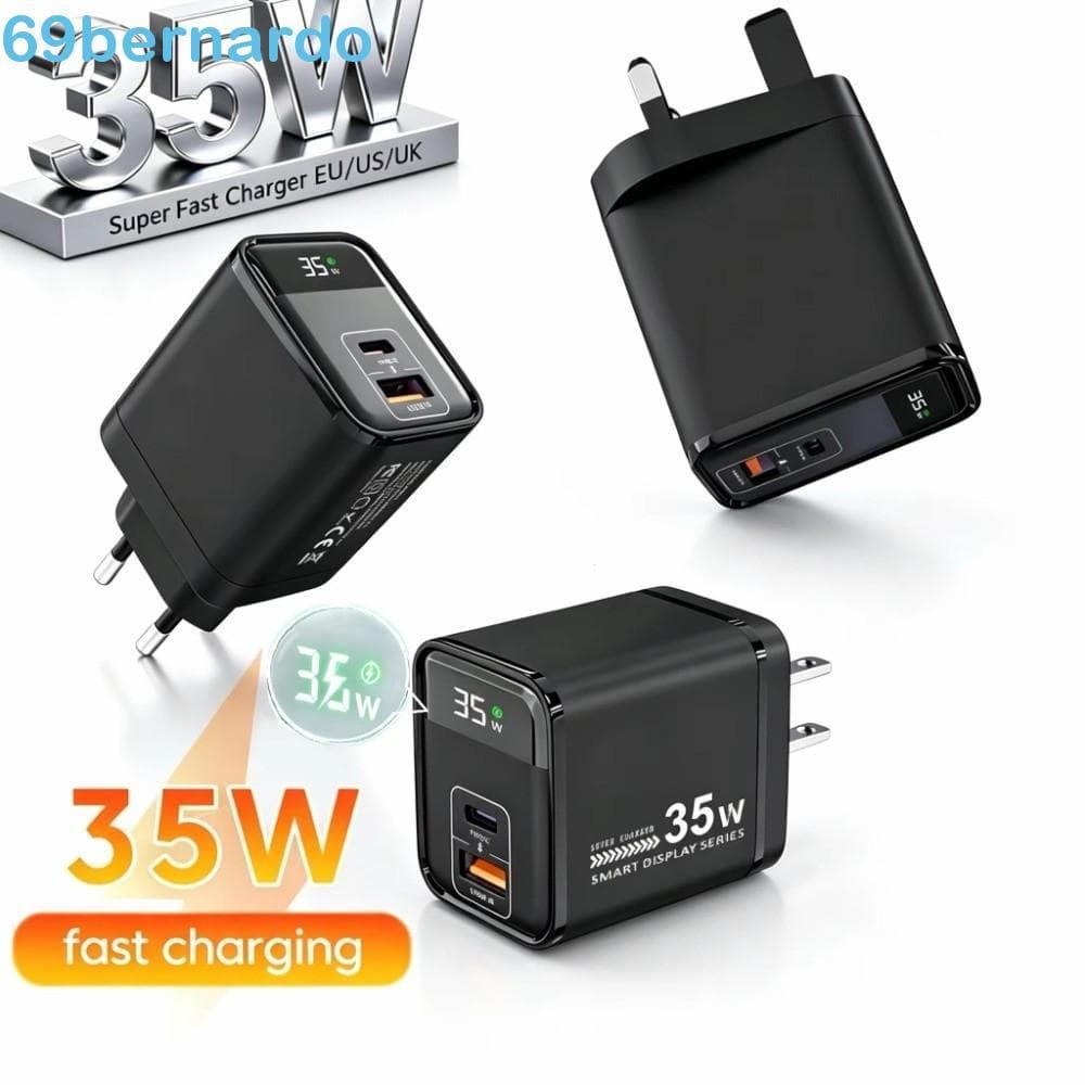 Adaptador De Carregador De Celular BERNARDO , Rápido De Telefone Com Display Digital De Saída De 35 W , Carga Rápida