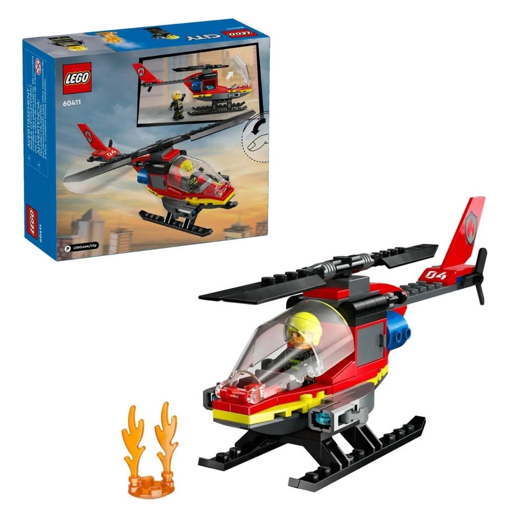 Blocos de Montar Lego City Helicóptero Dos Bombeiros Com 85 Peças 60411