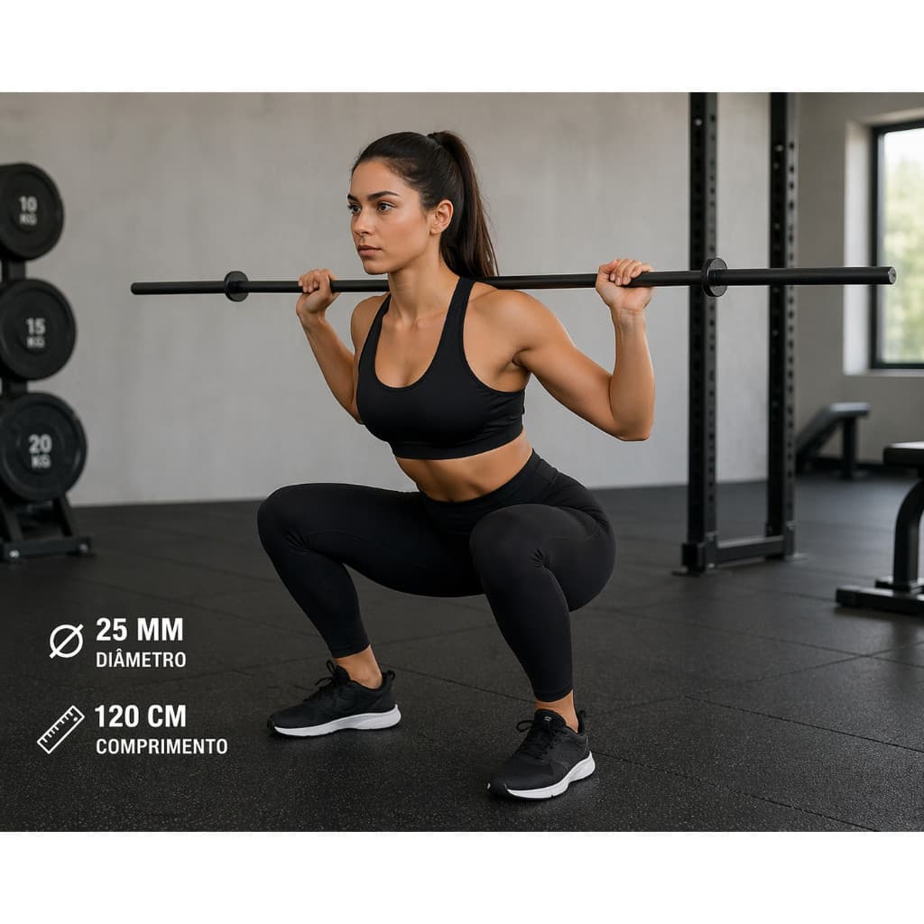 Barra Body Pump Musculação Academia com Presilhas Kit Maromba Treino Fitness Promoção 2026