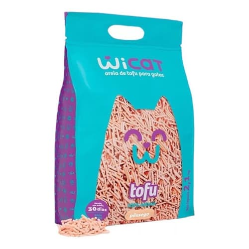 AREIA DE TOFU PÊSSEGO HIGIÊNICA 2.1KG - WICAT