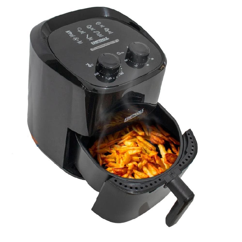 Air Fryer Fritadeira Elétrica sem Óleo 3,4 L 1200W Preta, Cesto e Grelha Removíveis com Revestimento Antiaderente,