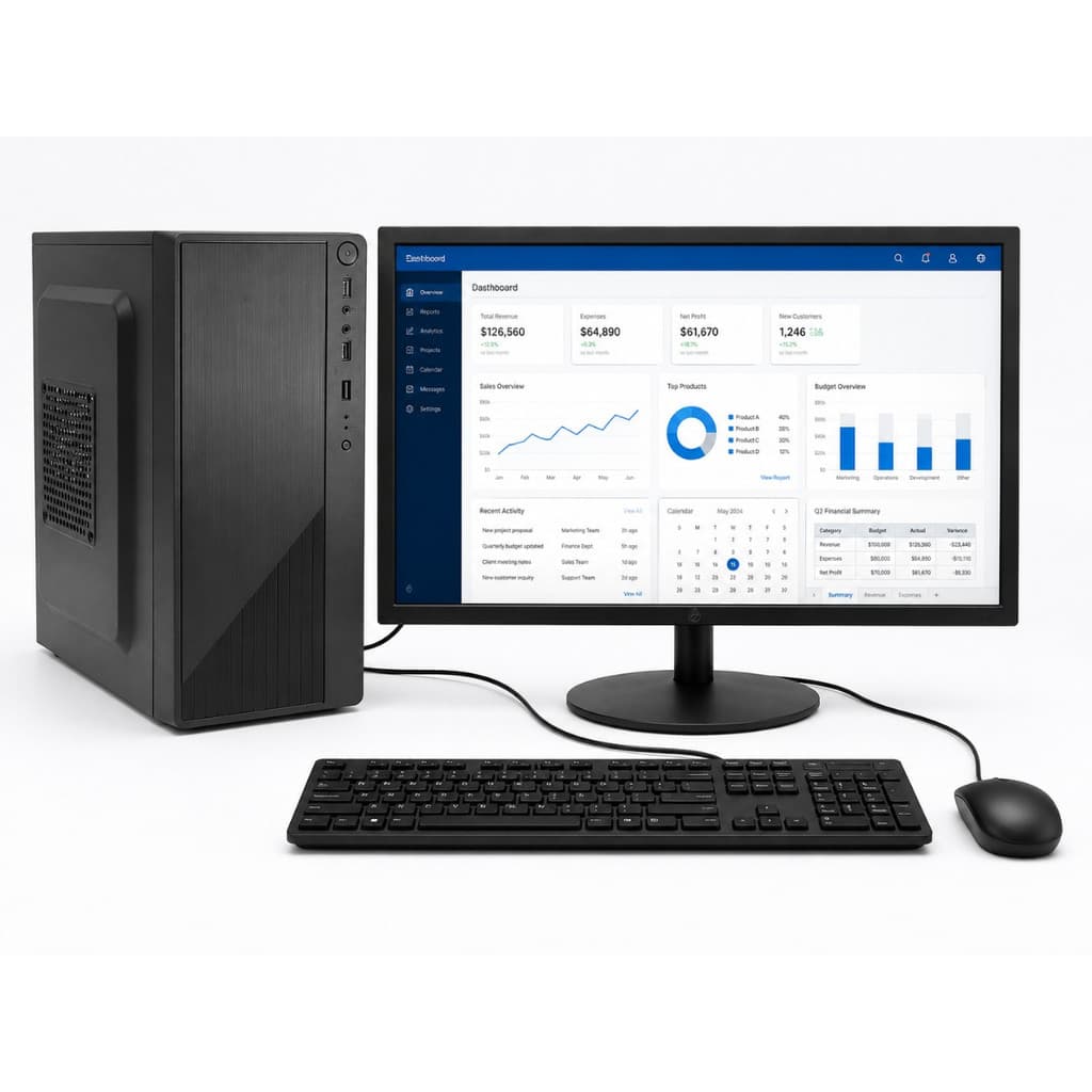 PC Completo Intel Core i5 4GB RAM SSD 120GB Monitor 15 Teclado e Mouse Computador Desktop Office CPU