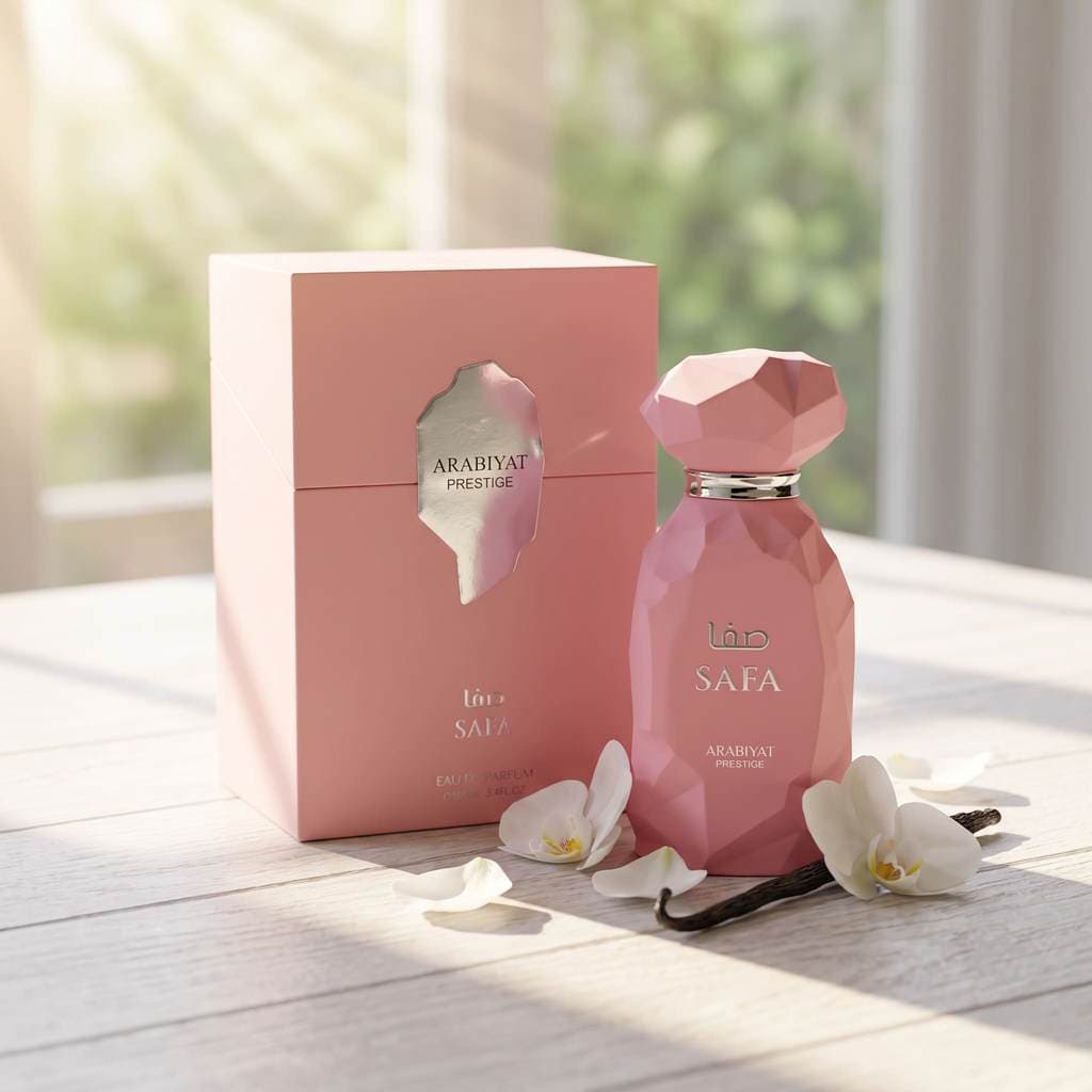 Perfume Árabe Safa Arabiyat Prestige Feminino 100ml Original EDP Longa Fixação Importado Luxo Doce Rosa Frutado Baunilha