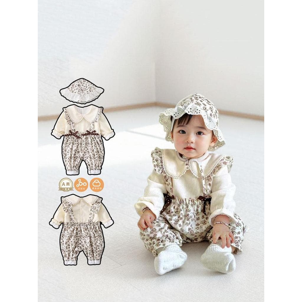 Roupas de bebê primavera roupas macacão meninas passeio novo estilo primavera outono mês cheio roupas do bebê menina out
