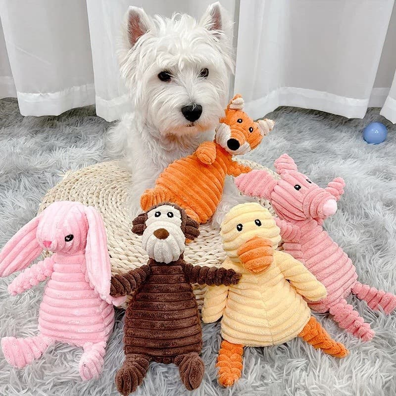 Veludo Com Brinquedo Para Cachorro Estridente , Simulação De Formato De Animal , Brinquedos Mastigar Animais De Estimaçã