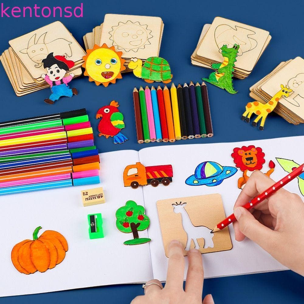 KENTONSD DIY Modelo De Pintura Jogo Educativo Para Crianças Quebra-Cabeça Brinquedos Desenho Aprendizagem Educativos