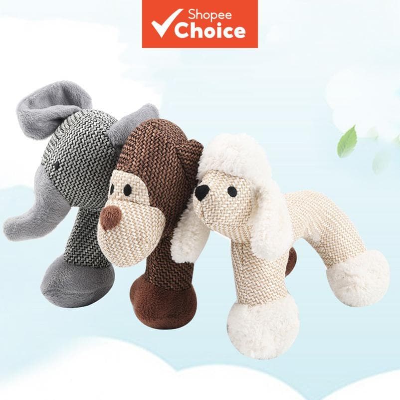 Brinquedo de pelúcia sonoro para cachorro, com formato realista de animal, resistente à mastigação, divertido e para
