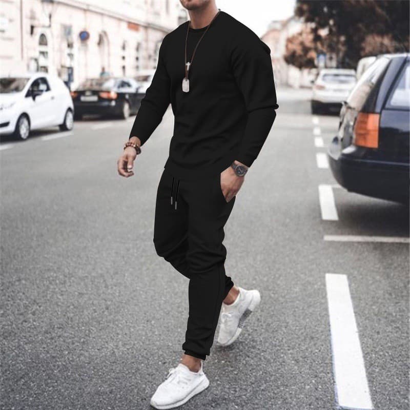 Masculino feminino em torno do pescoço esportes moletom conjunto solto Casual velo moletom + moletom conjunto de 2 peças