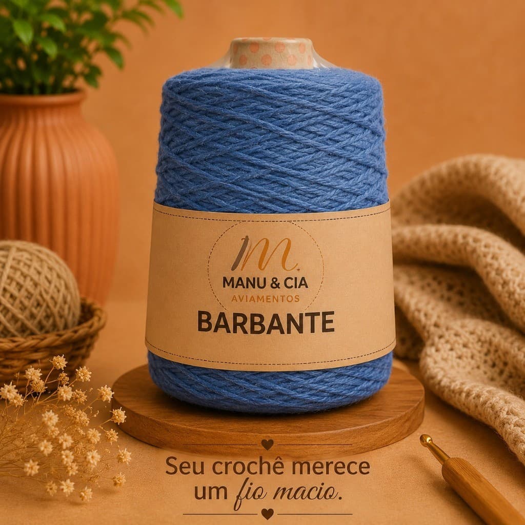 Barbante 6 Azul Celeste para Crochê e Artesanato | Fio Resistente para Tapetes e Macramê