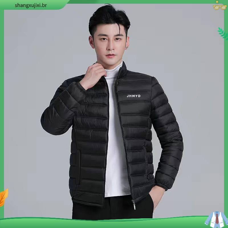 Jaqueta acolchoada masculina jaqueta acolchoada jaqueta acolchoada gola alta com capuz jaqueta de inverno Plus Size jove