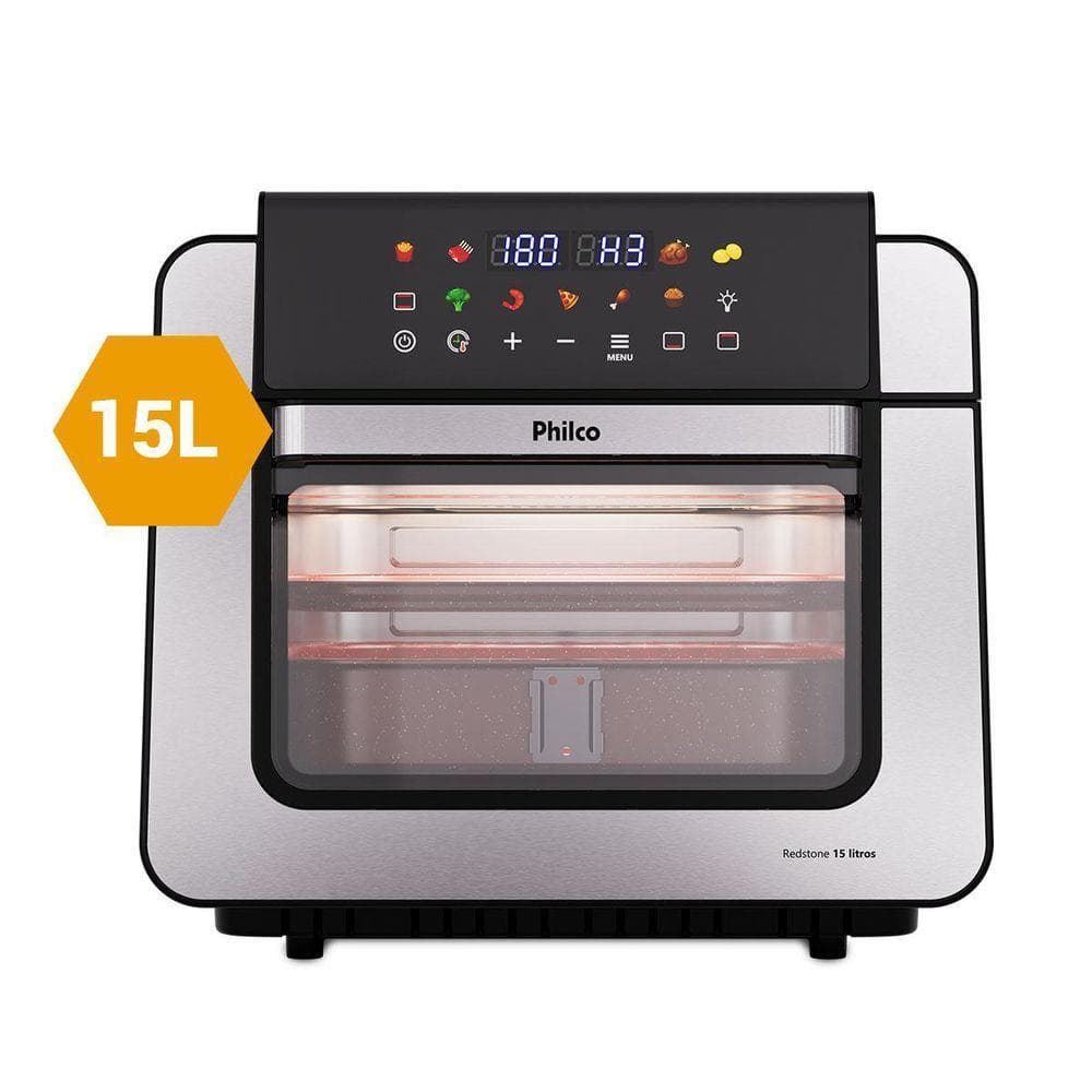 Air Fryer Oven Philco PAF15B 15L 1800W Digital com 9 Funções Preto 110V