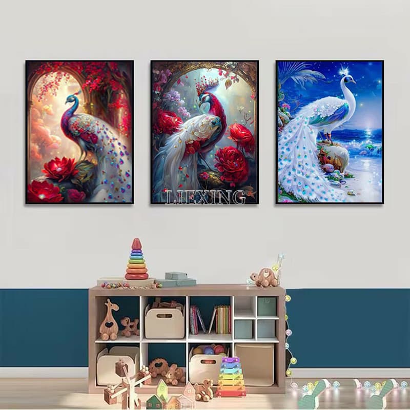 Venda quente-5D pintura diamante artesanal DIY completo diamante pavão entrada pintura decorativa criativo diamante ades