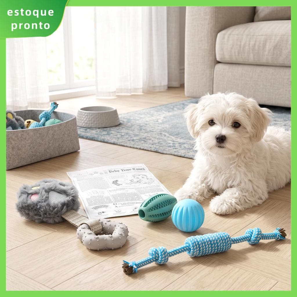 5 Pacote Filhote De Cachorro Mastigar Brinquedos Para Dentição Interativo Cão Tratar Bola E Corda Diversão Pet Brinquedo