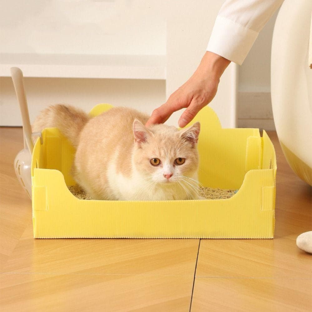 Bandeja Sanitária Para Gatos SD413UDC , Caixa De Areia Descartável Dobrável Em Formato De Orelha De Gato , Penico À Prov