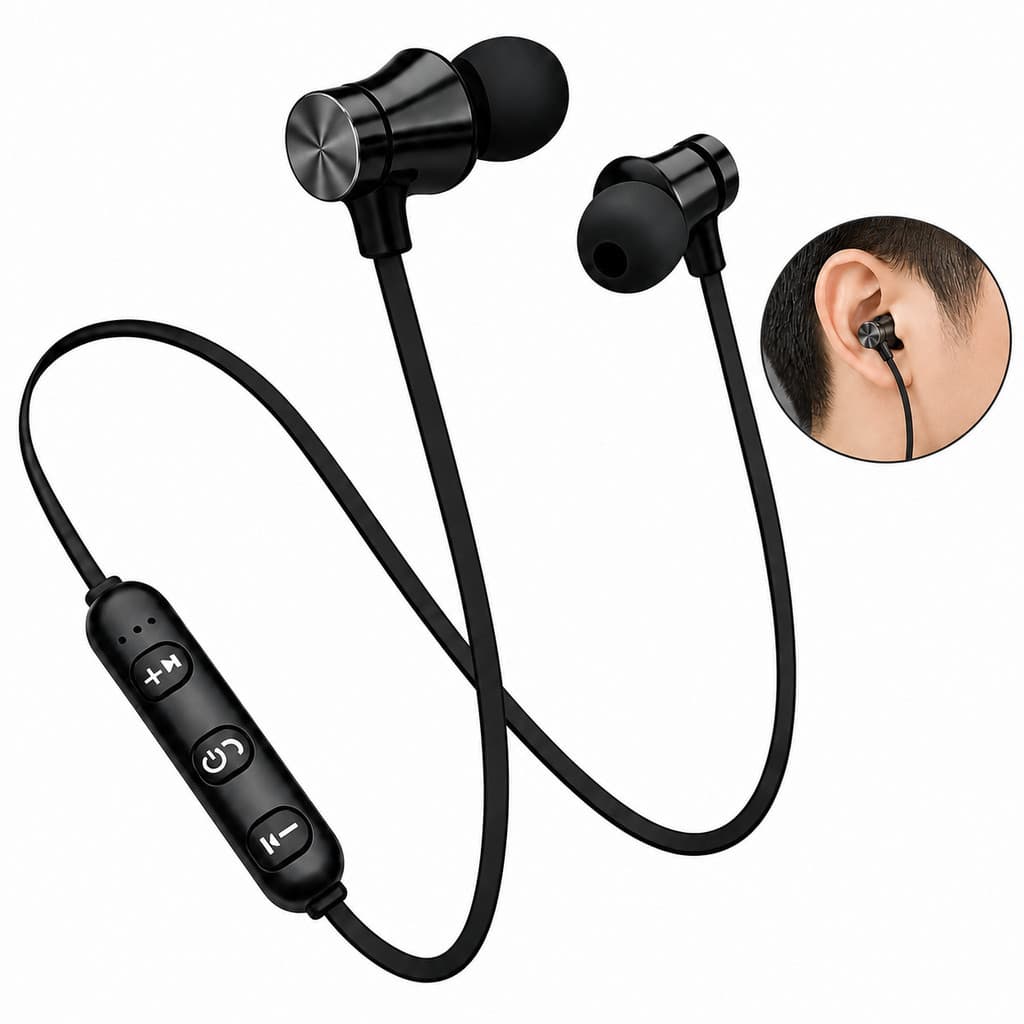 Fone de Ouvido Sem Fio Bluetooth Esportivo Neckband Leve para Caminhada